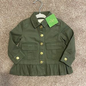 ♠️ KATE SPADE ♠️ army green jacket with gold buttons- NWT size 12month